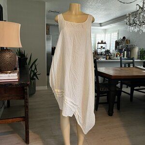 KRISTA LARSON: The Spring Dress.. sleeveless creme yellow & white gingham check